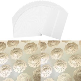 Xiciki 50pcs Pre-Folded Vellum Jackets with 5 Seal Stickers, Vellum Paper for Wedding Invitation, A5 Vellum Jackets Translucent Vellum Envelopes, Ideal for Wedding Baby Shower Birthday Party