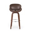 Christopher Knight Home Jakin Upholstered Swivel Barstool - Dark Brown/Walnut