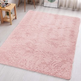 Aspire Homeware Rugs Living Room - Pink Area Rugs 50x80cm for Bedroom Anti Slip - Modern Super Soft Thick Pile Small Fluffy Shaggy Rug Non Shedding