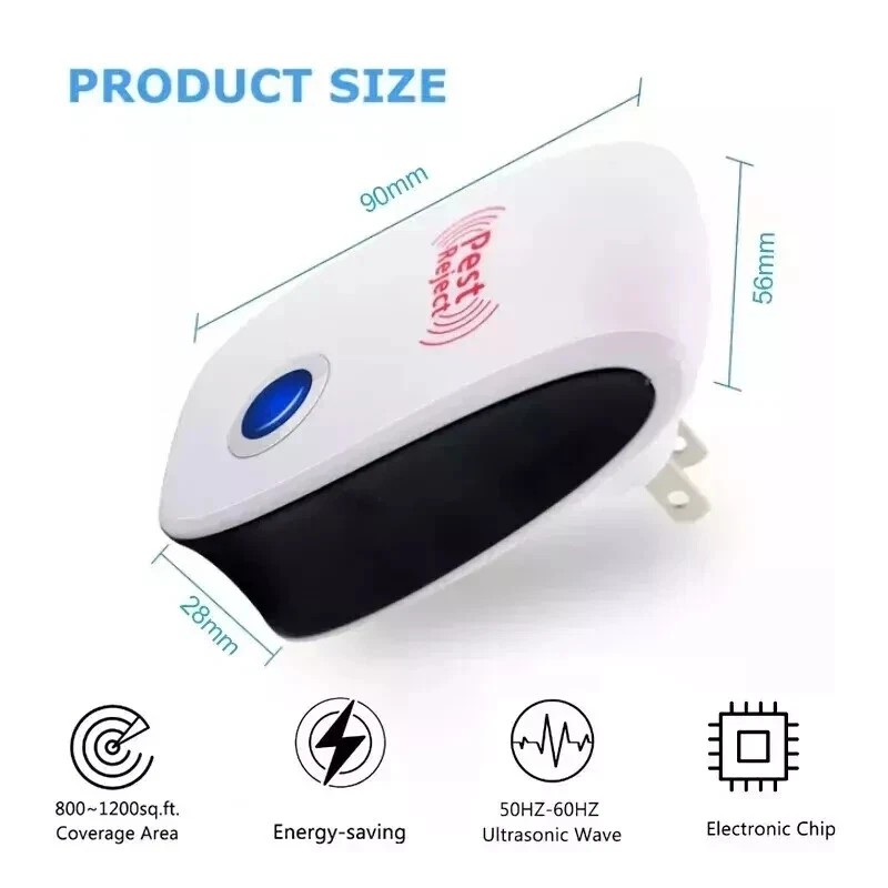 Ameribox Ultrasonic Pest Insect Rodent Repeller Electronic Plug-In Mice Rat