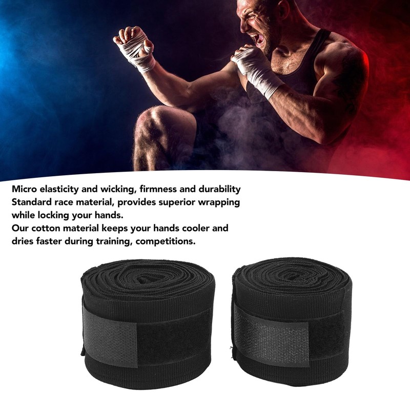 Ausla 2 Pack Cotton Boxing Hand Wraps Quick Dry Semi