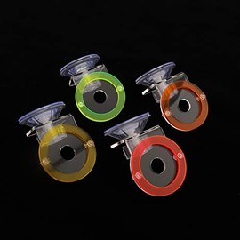 Coral Frag Holder Acrylic Coral Rack with Powerful Suction Cup Suitable for Household Fish Tanks (4pcs Fluorescent Four-Color Single-Hole Acrylic Stand)
