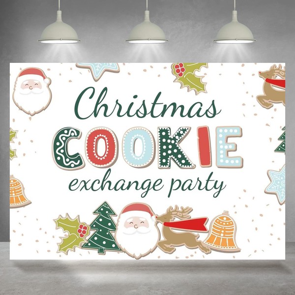 Rsuuinu Christmas Cookie Exchange Party Backdrop Winter Merry Xmas Snowman