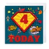 Second Ave Superhero 4th Birthday Age 4 Square Children's Kids