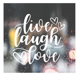 HSC Custom Decal Car for Live Laugh Love Hearts for Car, Truck, Funny, Tumbler, Window, Motorcycle, Helmet, Bumper, Decal for Laptop, Phone, Home Decoration 4 in x 4 in (White)