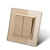 Toggle Switch Wall Switch Glass Panel Gold 2 Way Mechanical