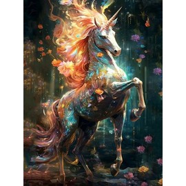 Painting by Numbers Adults Beginners Painting Including Brush and Acrylic Paints 30 x 40 cm Animals, Fantasy Unicorn