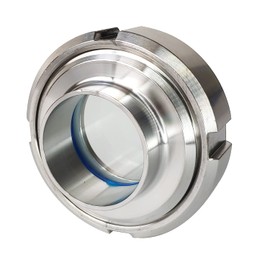 LOZOME 1-1/2" Weld Union Sight Glass Sanitary Weld Sight Glass PTFE Gaskets 304 Stainless Steel for Processing View Plumbing Fitting Circular Viewing