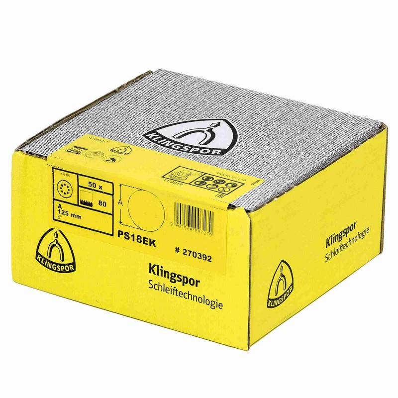 Klingspor PS 18 EK Sanding Disc, Diameter 125 mm, 8