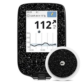 Freestyle Libre Gauge Sticker Glitter Edition (Black Glitter)