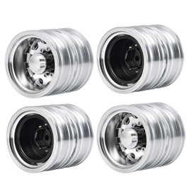 AXspeed 4pcs Metal Rear Wheel Rims Wheel Hubs for 1:14 Tamiya Trailer Tractor Truck RC Car