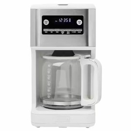 Haden Generous Brew 14 Cup Coffee Maker with 120 Minute Keep Warm, Delay Brew, Adjustable Strength, Programmable Clock, and Anti Drip, Ivory/Chrome