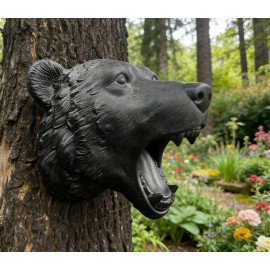 Black Bear Head Wall Decor Resin Bear Sculpture for Lodge Cabin DecorColor: Black, Size: One Size