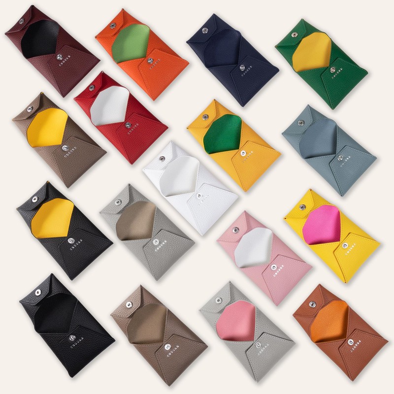 COGURE COPECP Coin Purse, Genuine Leather, Shrink Calf Leather, Bifold,