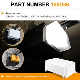 Garage Door Openers 108D36 Light Cover Replacement for LiftMaster and Chamberlain Single Light Garage Door Opener, Lens Cover Replacement Parts (1 Pack)