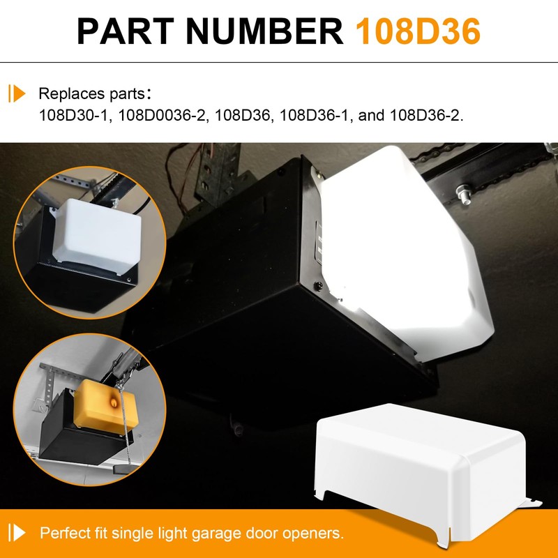 Garage Door Openers 108D36 Light Cover Replacement for LiftMaster and