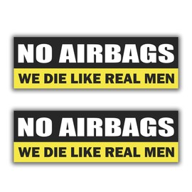 Kramer 2 pk NO AIRBAGS We Die Like Real Men Decal Sticker for Car Vinyl Decal Window Truck Window Car Bumper Sticker 8" х 2.5"