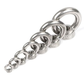 8PCS Ring Lifting Eye Nuts Femal Threaded Nut Fastener 304 Stainless Steel, Pack-of-8, M10