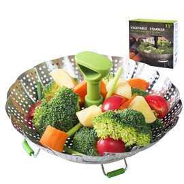 Premium Stainless Steel Folding Steaming Basket (Green11s)