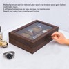 3 Slot Watch Display Case Wood Detachable Pillow Glass Cover