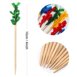 sugormek 1000pcs 4 IN Wooden Frill Picks Cocktail Picks with Assorted Colors,4-Color,for Cocktail Party, Barbeque, Club Sandwiches (Frill picks 1000pcs 4 IN)