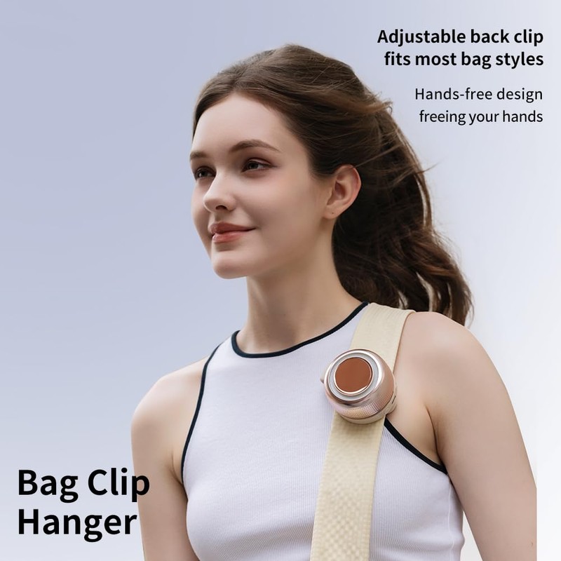 SULVGO Mini Bladeless Clip-On Fan with LED Light, White