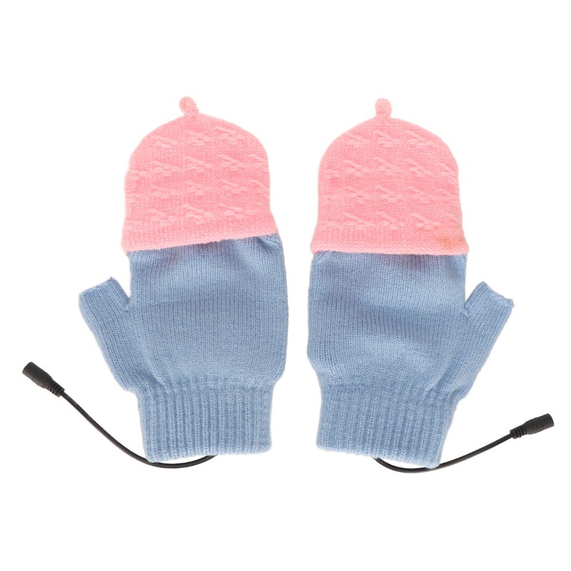 USB Heating Gloves Full Finger Half Fingerless Double Sided Heating
