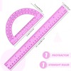 Zonon 2 Pack 12'' Plastic Ruler and 6'' Plastic Protractor