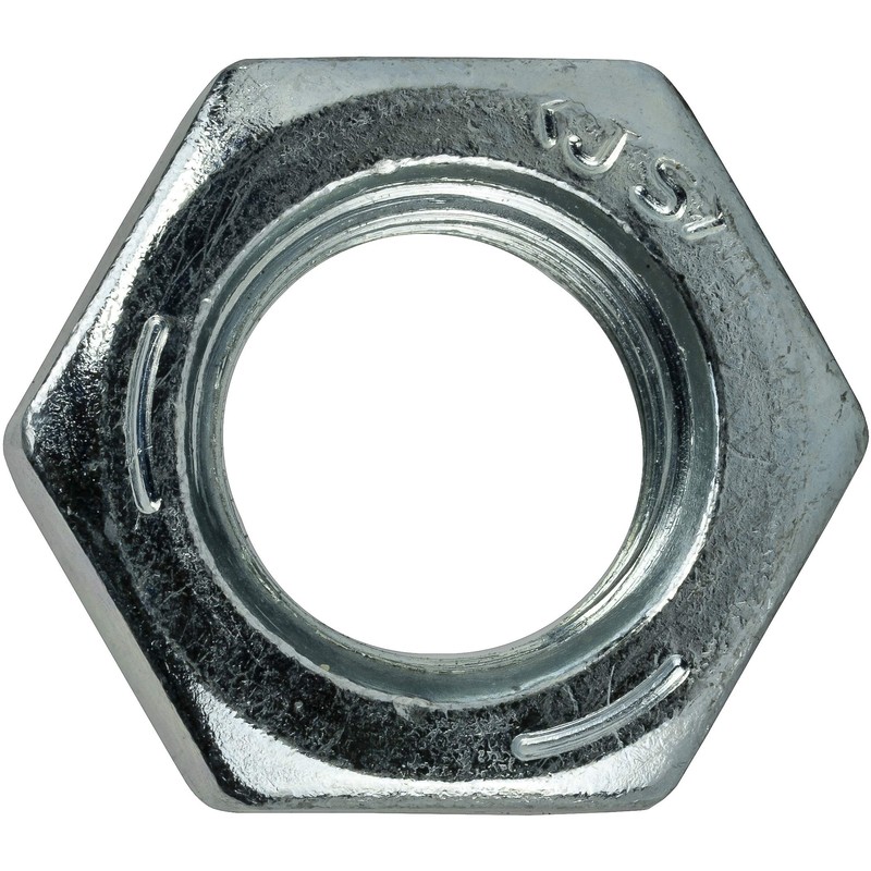 2"-4-1/2 Grade 5 Finished Hex Nuts, Electro Zinc Plated Steel