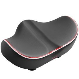 YLG Noseless Bike Seat Cushion - Oversized Comfort Saddle for Peloton, City, Electric, Stationary & Road Bikes - Waterproof, Extra Padding, Anti-Numbness for Men & Women