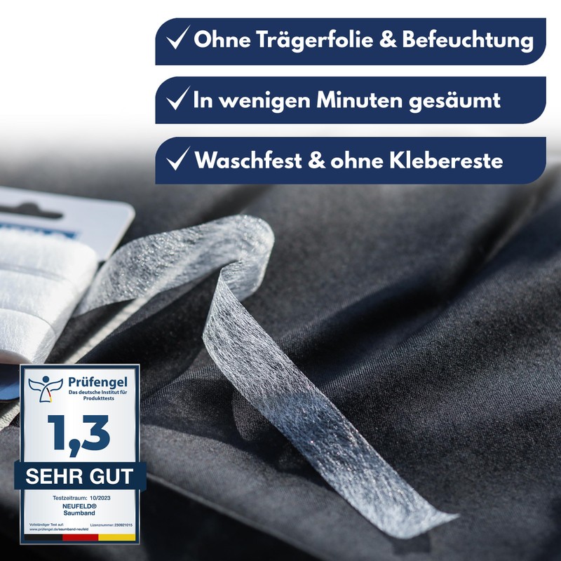 NEUFELD® Hemming Tape for Ironing, 25 m (including Instruction [English