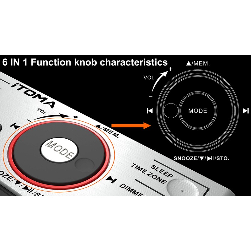 Alarm Clock Radio with Bluetooth, FM Radio, Dual Alarm with