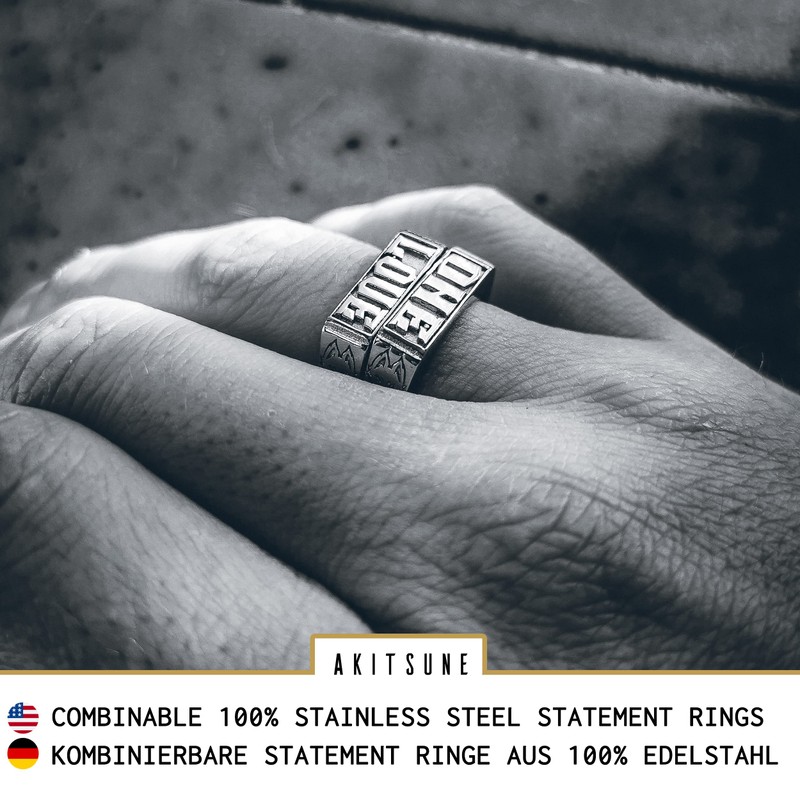 Akitsune Free Statement Ring | Stackable Ring Men Women Stainless