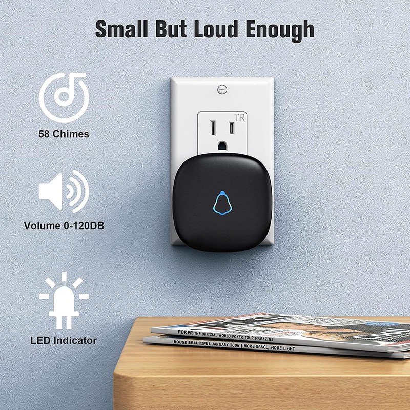 SECRUI Wireless Doorbell with 2 Buttons, Easy Installation Waterproof Mini