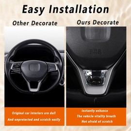 KUSTSOFT Fit for Honda Accord 10th Gen 2018 2019 2020 2021 2022 Steering Wheel Cover Trim, fit Sedan LX Sport EX-L Touring Hybrid Decorating Accessory (Black Gold)