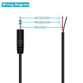 Fancasee 3FT 3.5mm 1/8" to Speaker Wire TRS Stereo Male Jack to Bare Wire Pigtail 3.5mm Plug Connector Adapter Repair Audio Cable for Speaker Headphone Headset Earphone