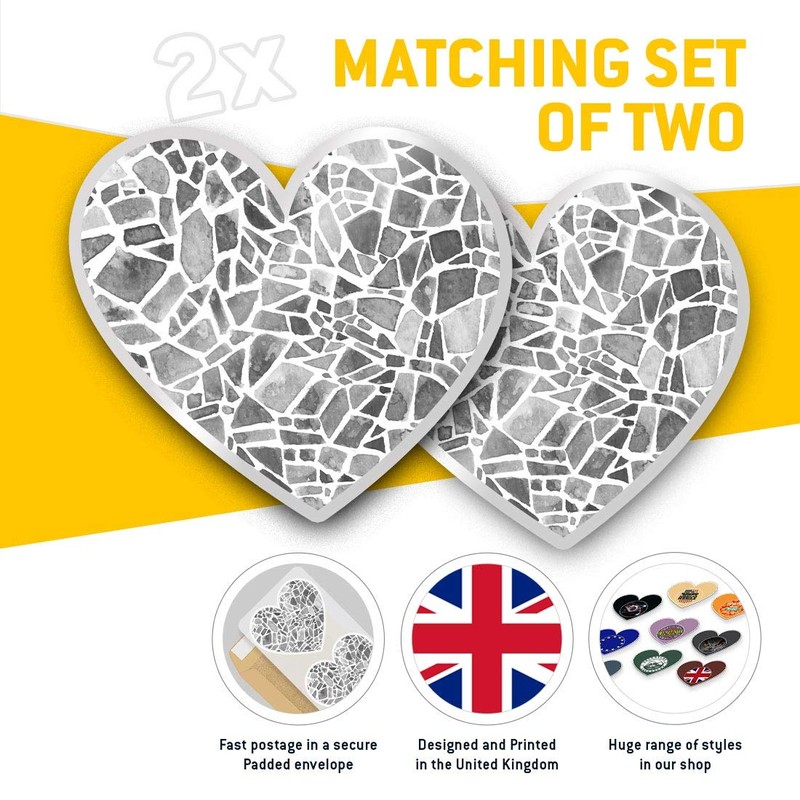 2 x Heart Vinyl Stickers 7.5 cm - Binary Code