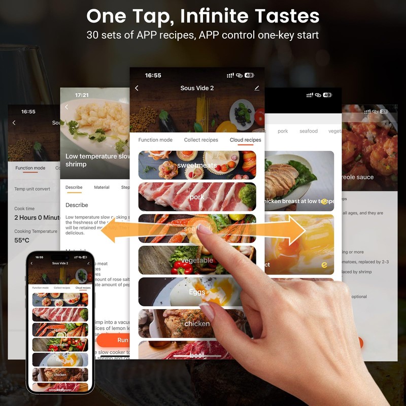 BLITZHOME Sous Vide Cooker, WiFi 1100W Sous Vide Machine with