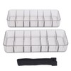 2pcs Cable Management Box with 20 Wire Ties Stackable Clear
