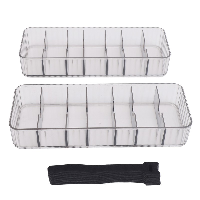 2pcs Cable Management Box with 20 Wire Ties Stackable Clear