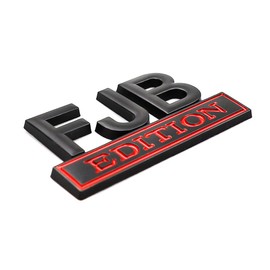 2 Pcs FJB Edition Emblem Car Side Rear Front Hood Trunk Door Badge 3D Decal Sticker Fit for Car Truck SUV (FJB, Black Red)