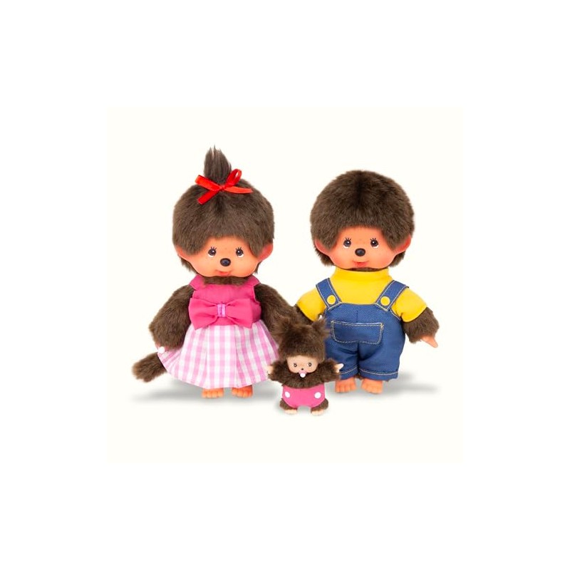 Sekiguchi 254870 - Original Monchhichi Mädchen und Junge mit Baby