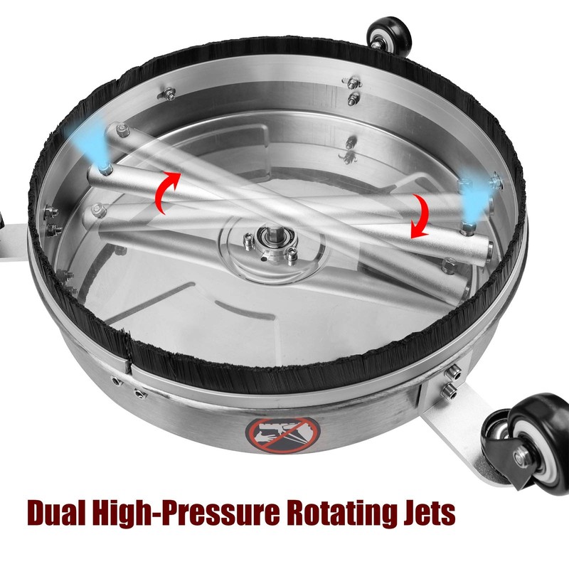 Biswing 15" Pressure Washer Stainless Steel Surface Cleaner with 3