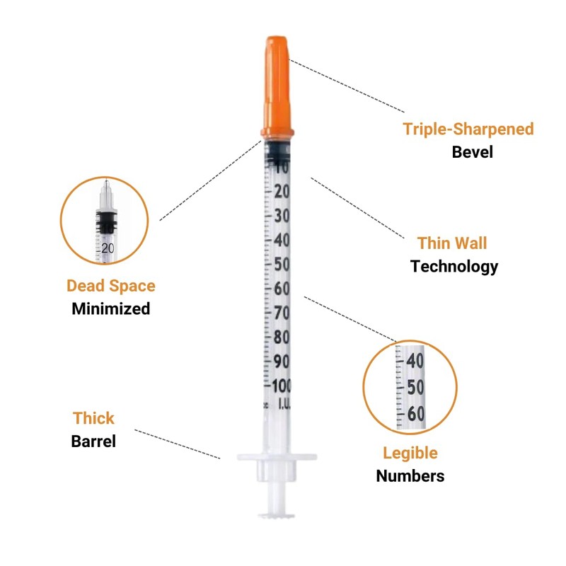 10 Pack 1ml Dispensing Measuring Tool Individually Wrapped 31G 6mm