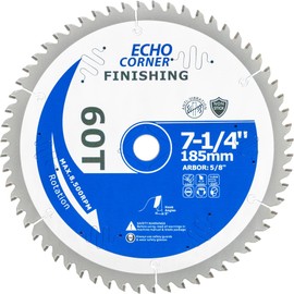 Echo Corner 7-1/4 Inch Wood Cutting Circular Saw Blades, ATB 60-Tooth, Non-Stick Coating, 5/8 Inch Arbor