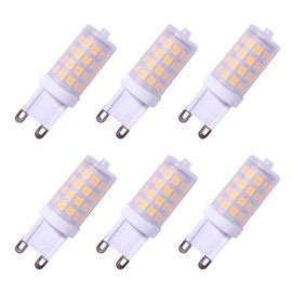 MaoTopCom G9 LED Bulb Dimmable 40W Halogen Equivalent, 4W G9 LED Light Bulbs, 3000K Warm White 400 Lumen Ceramic Frosted G9 Bi Pin Bulbs for Chandelier Home Lighting, No Flicker, AC 110V(6 Pack)
