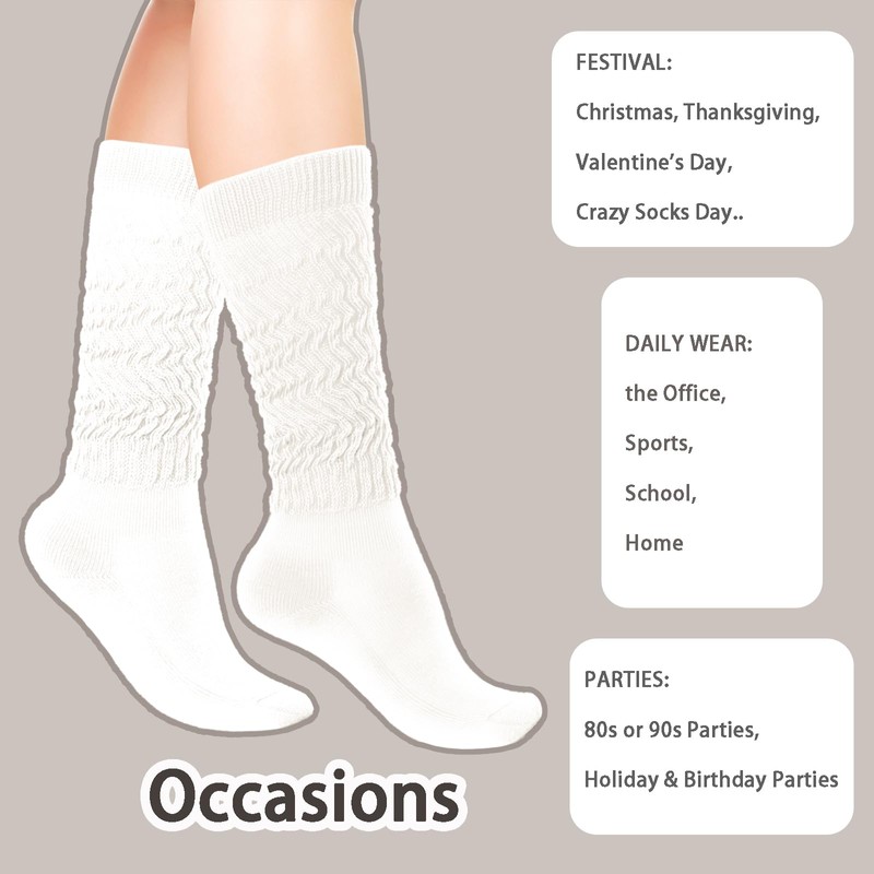 Gvhntk Slouch Socks Women 80s 90s Scrunch Socks Extra Long