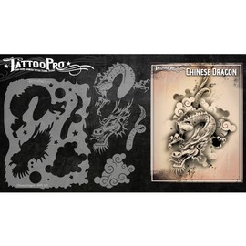 Tattoo Pro Airbrush Stencil Series 1 - Chinese Dragon, Mylar Airbrush Tattoo Template, Reusable Face Paint Stencil