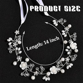 BIKPRST Bridal Crystal Beads Bohemian Headpiece Leaves Vine Flower Wedding Headpiece (Silver)