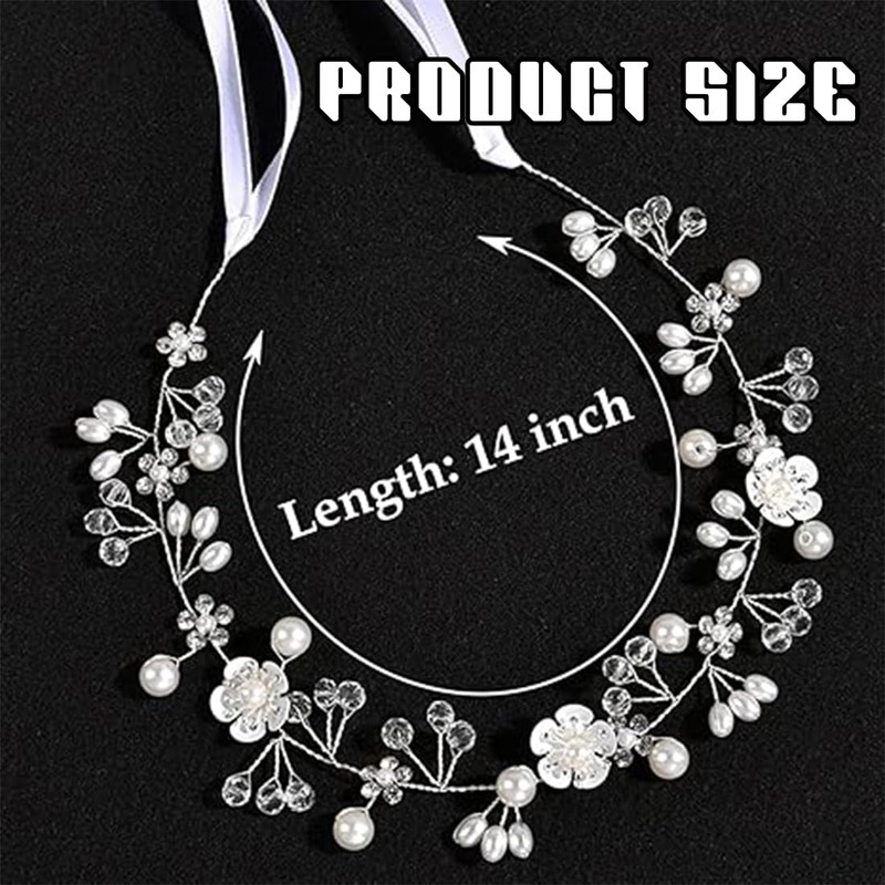 BIKPRST Bridal Crystal Beads Bohemian Headpiece Leaves Vine Flower Wedding
